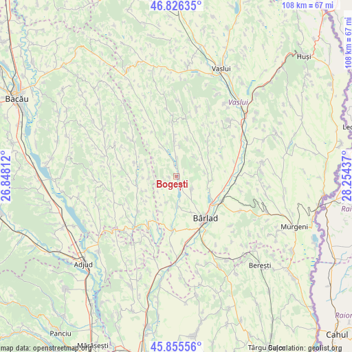 Bogești on map