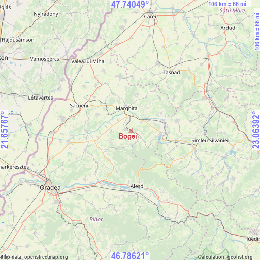 Bogei on map