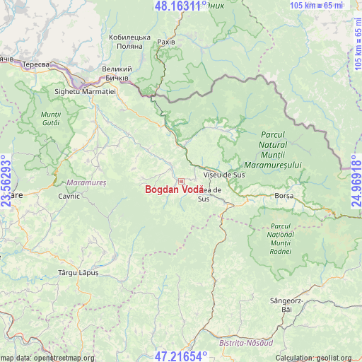 Bogdan Vodă on map