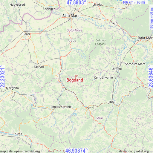 Bogdand on map