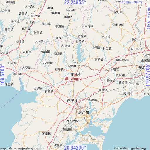 Shicheng on map