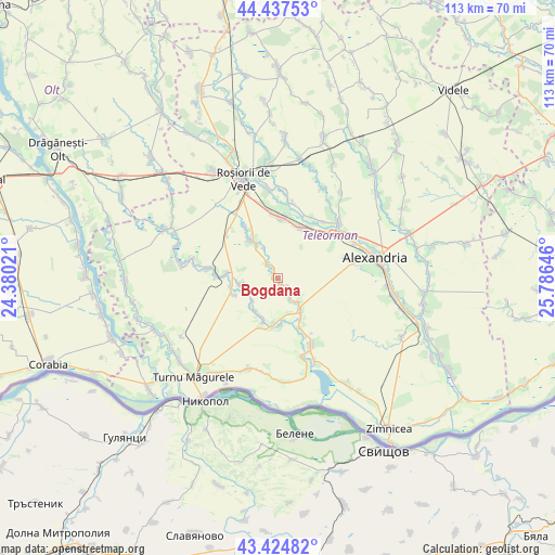 Bogdana on map