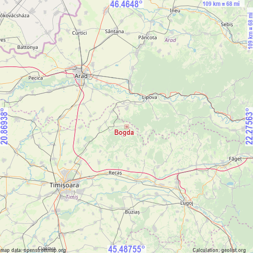 Bogda on map