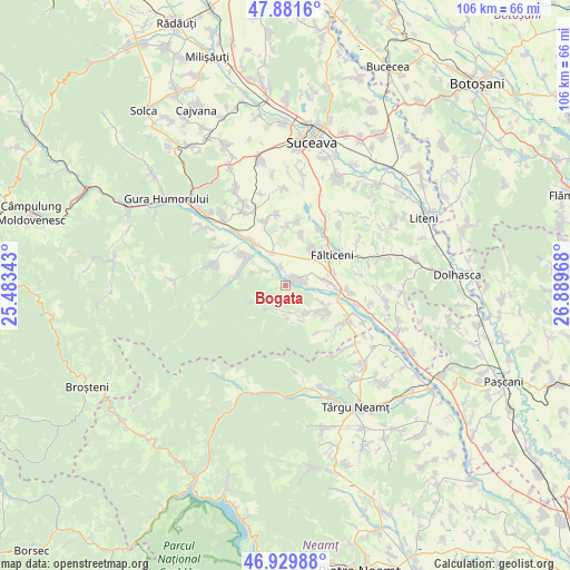 Bogata on map