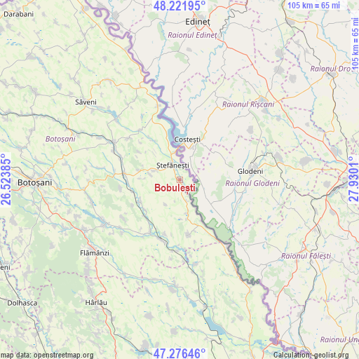 Bobulești on map