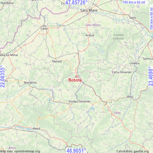 Bobota on map