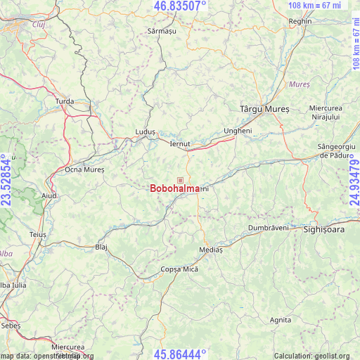 Bobohalma on map