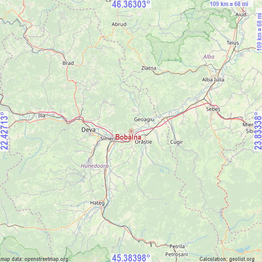 Bobâlna on map