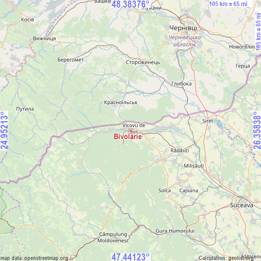 Bivolărie on map