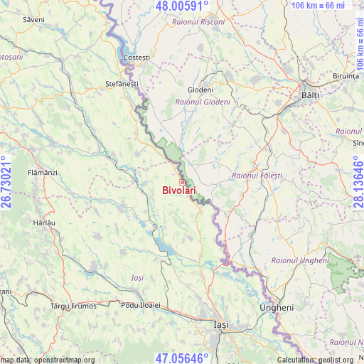 Bivolari on map