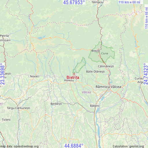 Bistrița on map