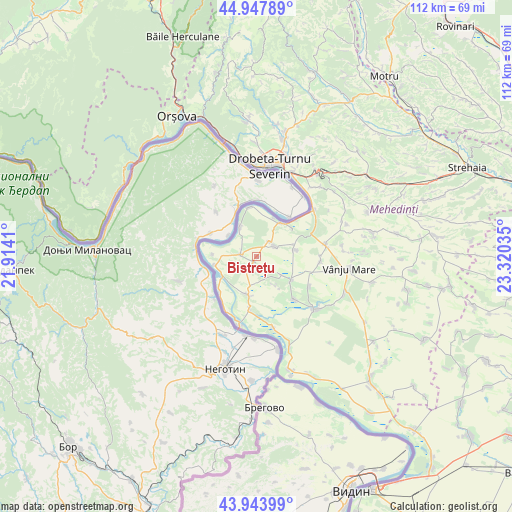 Bistrețu on map