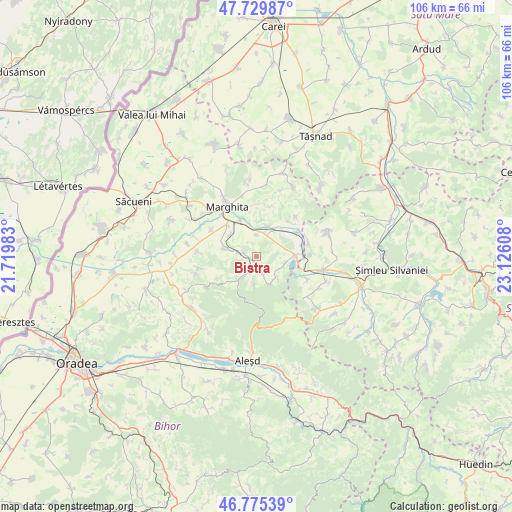 Bistra on map