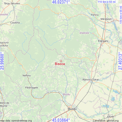 Bisoca on map