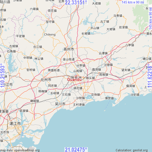 Guandu on map