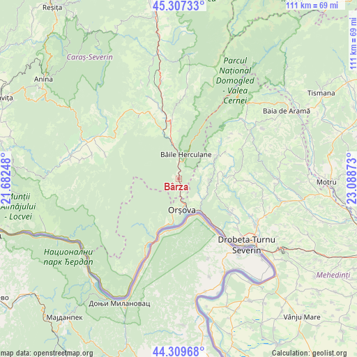 Bârza on map