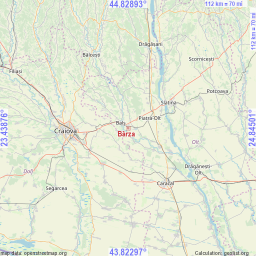 Bârza on map