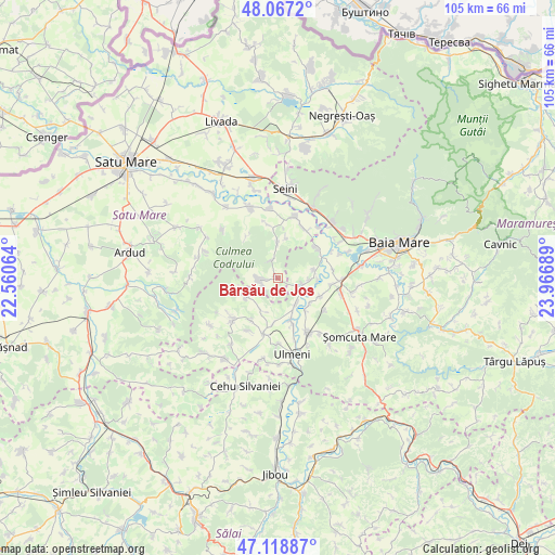 Bârsău de Jos on map