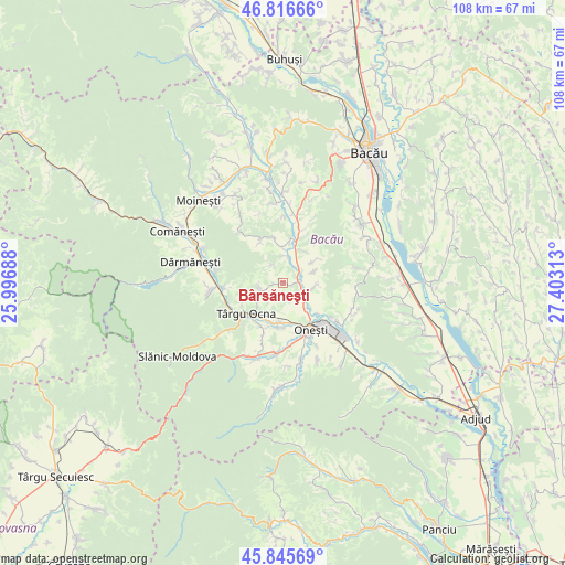 Bârsăneşti on map