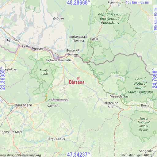 Bârsana on map