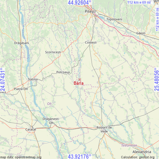 Bârla on map