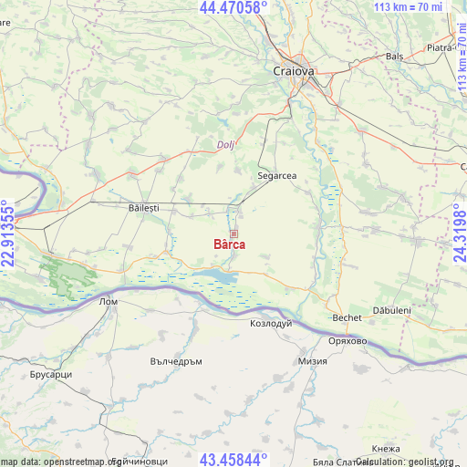 Bârca on map