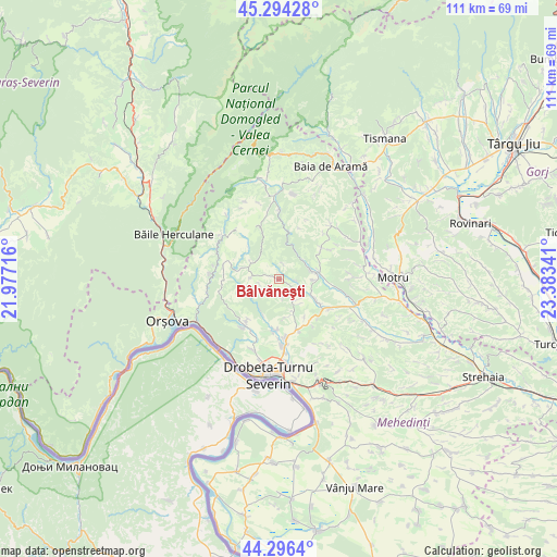 Bâlvăneşti on map