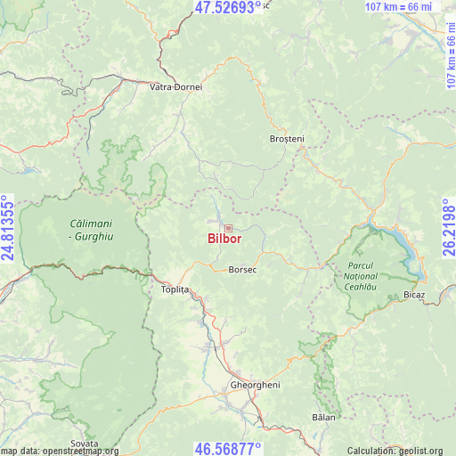 Bilbor on map