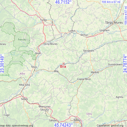 Biia on map