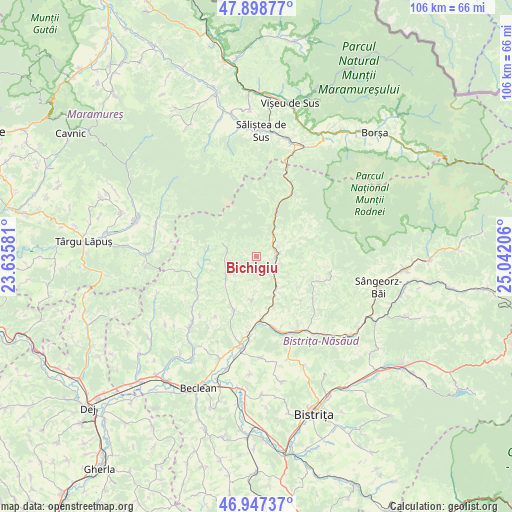 Bichigiu on map