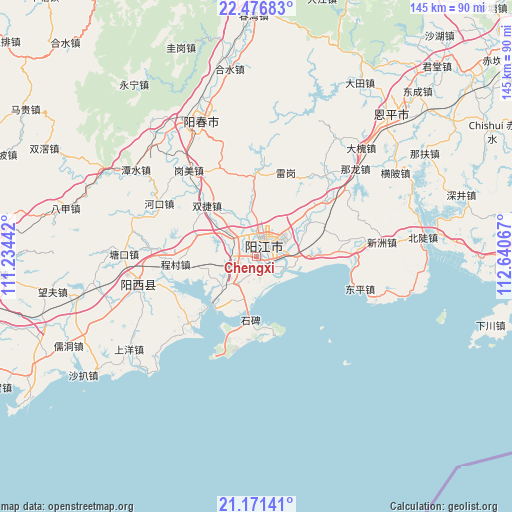 Chengxi on map