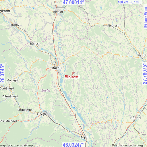 Bibirești on map