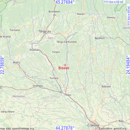 Bibești on map