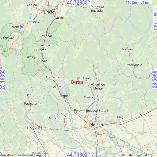 Bertea on map