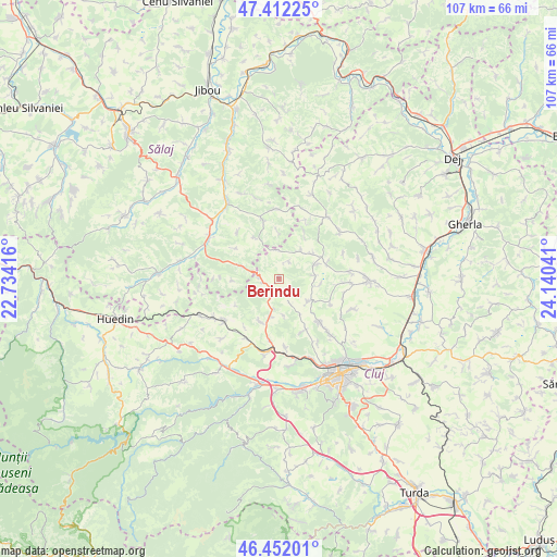 Berindu on map