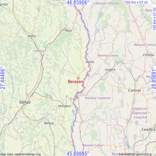 Berezeni on map