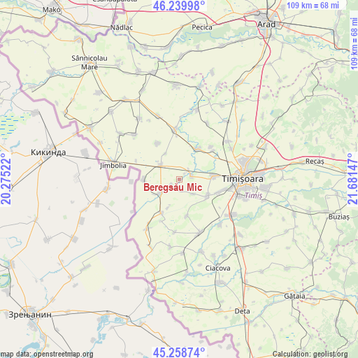 Beregsău Mic on map