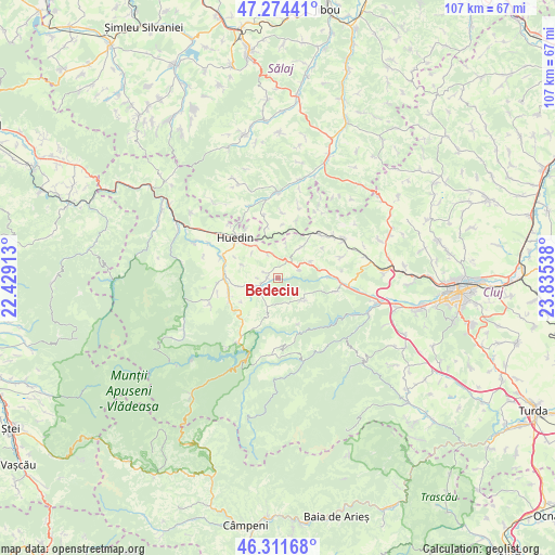 Bedeciu on map