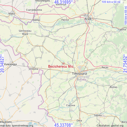 Becicherecu Mic on map