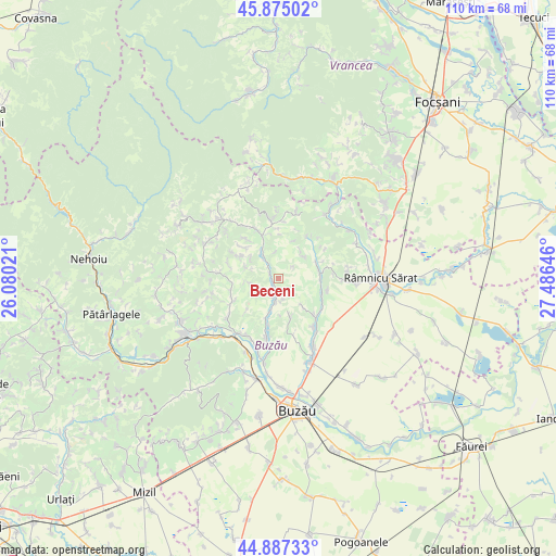 Beceni on map