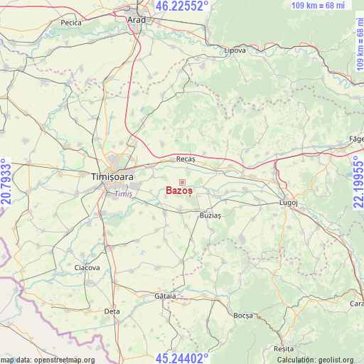 Bazoș on map