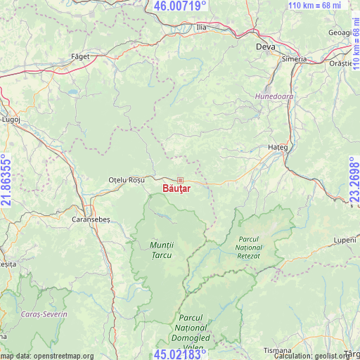 Băuţar on map