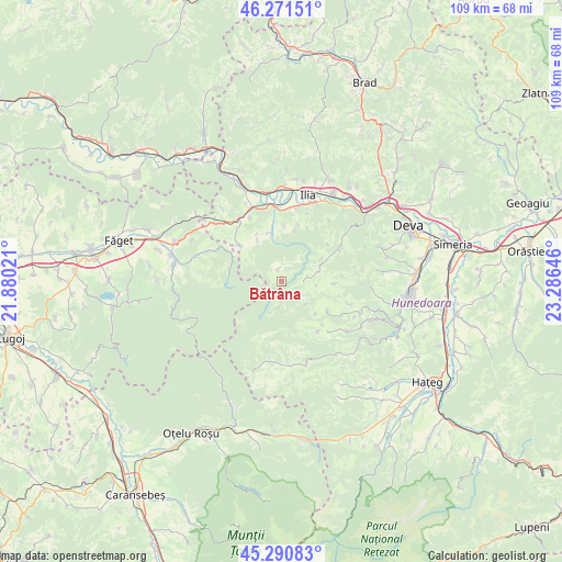 Bătrâna on map