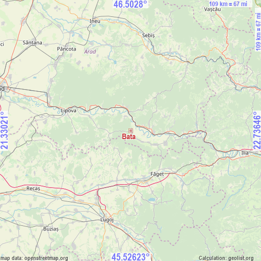 Bata on map