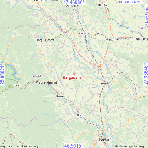 Bârgăuani on map