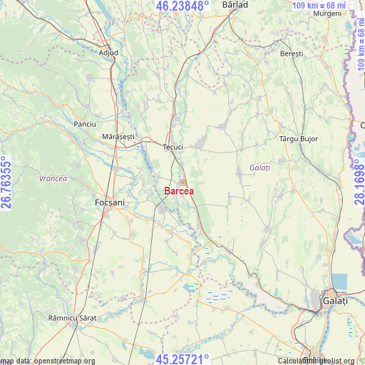 Barcea on map
