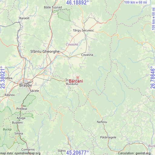 Barcani on map