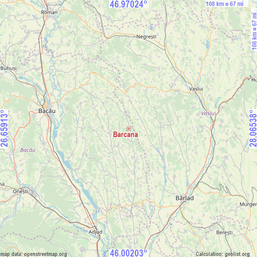 Barcana on map