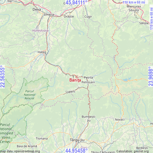 Băniţa on map