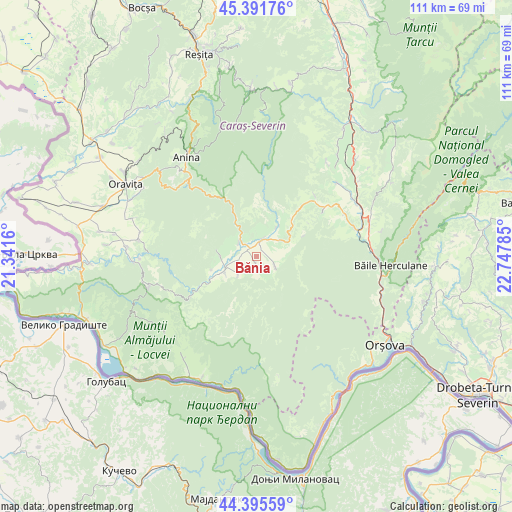 Bănia on map